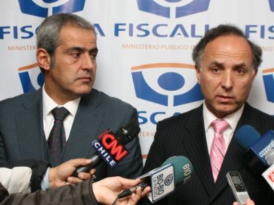 Fiscal Nacional, Sabas Chahuán, y ministro de Justicia, Teodoro Ribera.