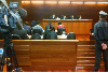 El inicio de la audiencia de juicio oral contra diez efectivos de la Policía de Investigaciones.