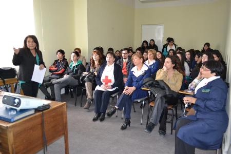 capacitación voluntarios de Cruz Roja y estudiantes