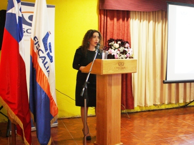 La Fiscal Jefe de Calbuco, Macarena Gallardo Guerrero, durante su Cuenta Pública.