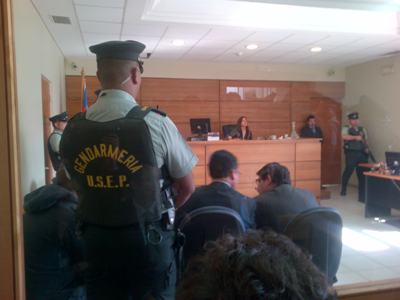 La audiencia se efectuó bajo fuerte resguardo de Gendarmería