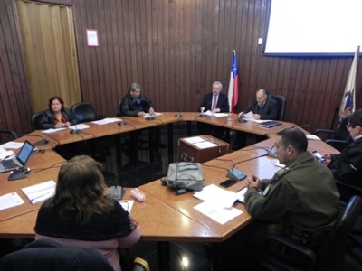 El Fiscal Regional Raúl Guzmán, durante la instancia comunal. 