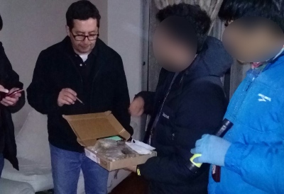 La diligencia fue dirigida en el lugar por el fiscal jefe de Copiapó, Gabriel Meza Peña .
