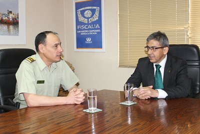 En la reunión el fiscal regional de Atacama deseó éxito en la gestión que emprenderá el nuevo jefe de zona de Carabineros.