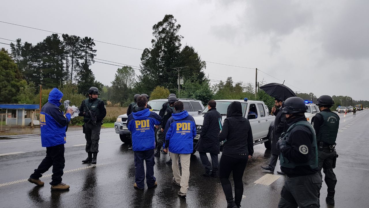 La diligencia se efectuó hoy en el acceso norte de Valdivia.