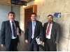 Fiscal Regional Metropolitano Sur Héctor Barros (al centro) junto a Fiscales Alex Cortez y Leonardo Zamora