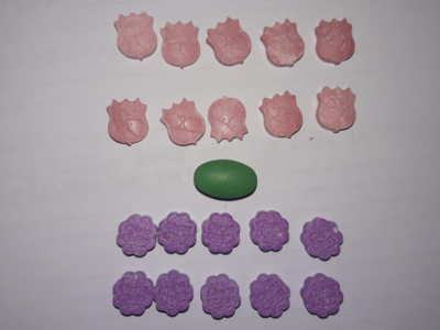 Pastillas de MDMA incautadas en el procedimiento.