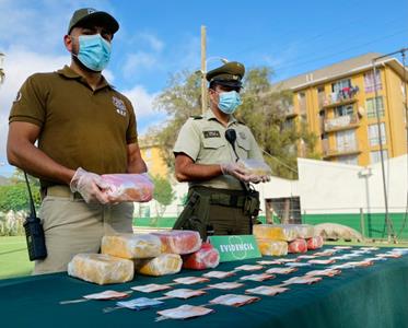 La droga estaba oculta dentro de cajas plataneras. 