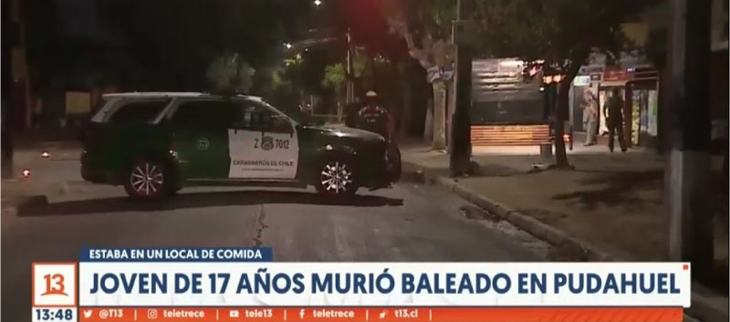 El joven fue asesinado en la vía pública.